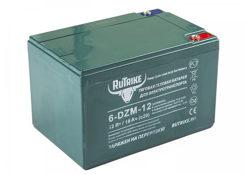 Тяговый гелевый аккумулятор RuTrike 6-DZF-12 (12V12A/H C2) Тяговый гелевый аккумулятор RuTrike 6-DZF-12 (12V12A/H C2)